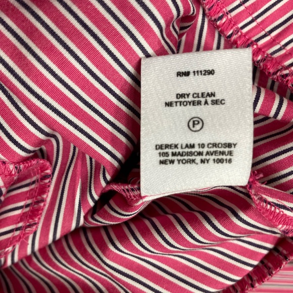 NWT Derek Lam 10 Crosby “Pandora” Striped Pleated Peplum Tie-Front Top - Picture 12 of 12